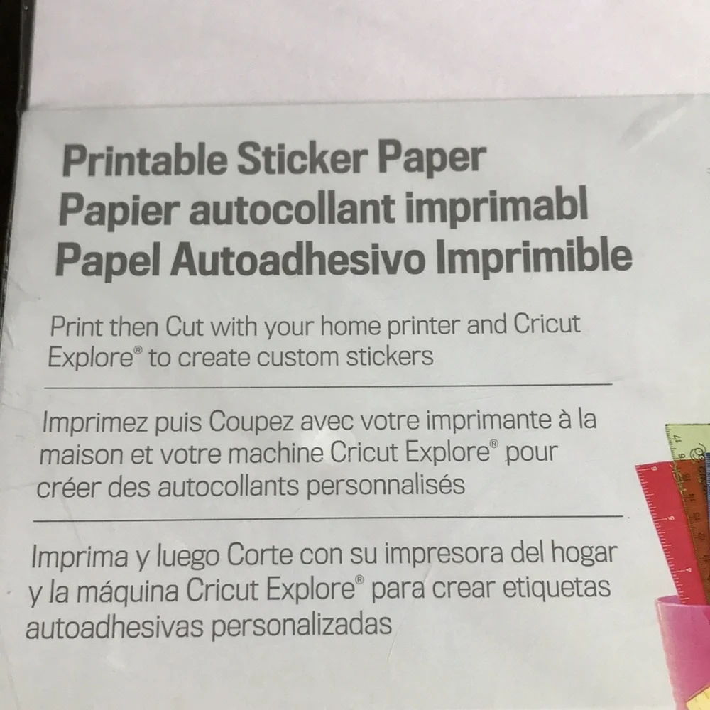 NWT Cricut Explore printable sticker paper 12 sheets custom stickers 8.5 X 11